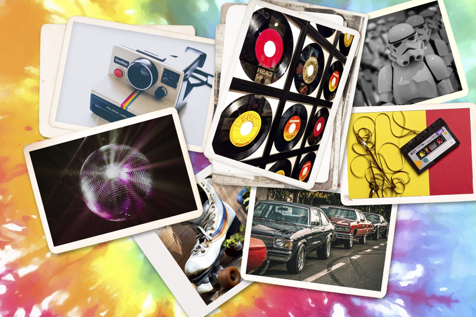 1970s-themed banner collage used on the class website’s home page.